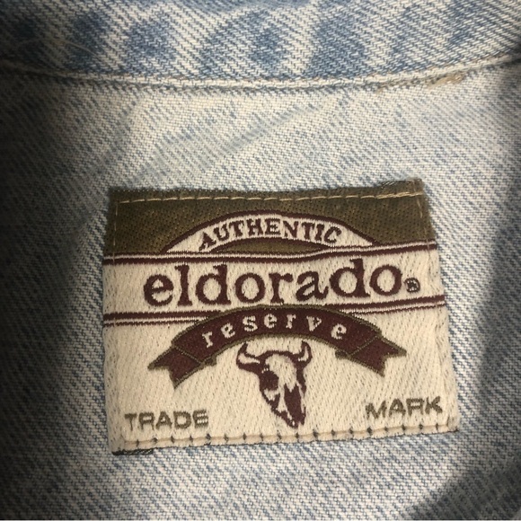 Vintage Eldorado Cotton Denim Button Up Vest, size L (fits like a M) - Picture 6 of 9